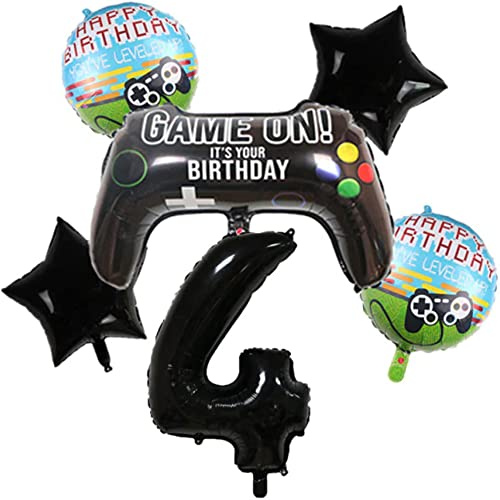 DIWULI Gamer Ballon Deko 4 Jahre Gamepad Geburtstag Jungen