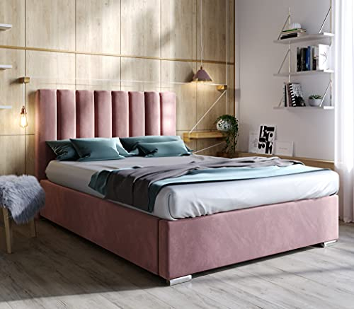 lukmebel Polsterbett Molly, Französischer Samt 682, 180x213, Doppel, gepolstert, dekoratives Kopfteil, Bettzeug Container, Öko-Leder, Samt, Polyester, komfortabel, langlebig, French Velvet 682