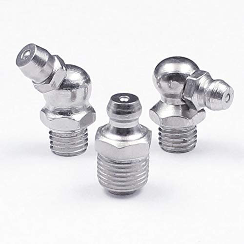 OPYTR Rohrverschraubung 20pcs/Lot.M6 M8 M10.Männlicher Thread Stahl gerade 45 Grad 90 Grad Öl Zerk Fett Nippel Armaturen für Fettpistole Düsen Push-to-Connect (Color : 45 Degree, Größe : M8-1)