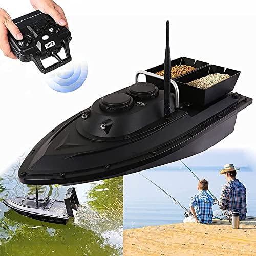 Smart RC Fishing Bait Boat Remote Control Boat Fish Finder 500m Wireless Remote Control 2-Way Baiting Intelligent Return with 2 Motors Rechargeable Battery