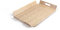 Bandeja de madera para servir para desayunos, decoración de té, café, rectangular, con mango pequeño, mediano, 39,5 x 28,5 x 4,4 cm, diseño curvado vintage retro