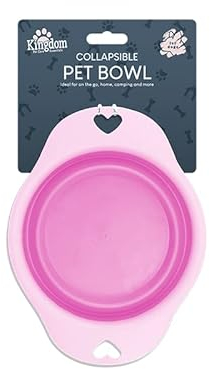 Extendable Pet Feeding Travel Dog Bowl Portable Feeder Collapsible Large Foldable Food Water Bowl Ideal For Small Pet Indoor And Outdoor Activity Pack Of 1 (19cm X 24cm, pink)