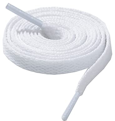 CCSOFTIME 2 Paar Schnürsenkel Weiß Flach 8mm Breite Weisse Schuhbänder für Sneakers Sportschuhe Turnschuhe Converse Air Force 1,Reißfest Ersatz White Shoelaces,130cm