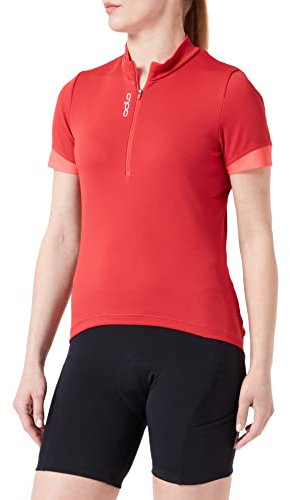 Odlo Damen Radtrikot halber Reißverschluss ESSENTIALS, american beauty - cayenne, XL