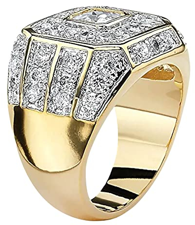 Yowablo Mode Einzigartiger Herrenring Teenager Personalisierter Diamantring Geburtstag Schmuck Valentinstag Klassischer Modering Siegel Ringe Herren