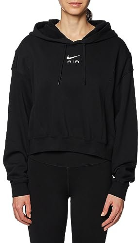 NIKE DV8048-010 W NSW AIR OS MOD CROP FLC HD T-shirt Women's BLACK/BLACK/WHITE Size M
