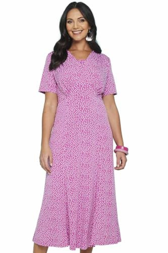 Chums Ladies 46 inch Length Spot Print Dress Rose