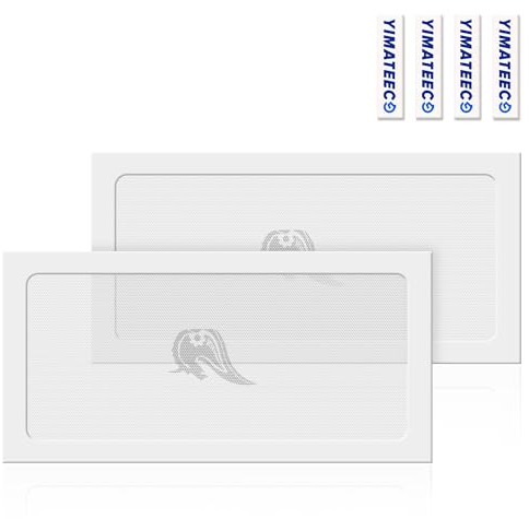 YIMATEECO Filtro Antipolvere PC 280 mm Magnetico Filtro per ventola computer Griglia a Rete Ventola di Raffreddamento PVC per Computer Case(PVC Gentiluomo, 140 * 280 mm, 2 Pezzi, Bianco)