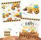 40 Stück Bau Geburtstag Party Supplies Servietten Weiß Traktor Muldenkipper Bau Thema Party Dekorationen Servietten Einweg-Papierservietten Tischdekorationen für Jungen Kinder