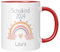 TassenTicker - Tasse Schulkind 2024 mit Namen - Personalisiert - Einschulung - Geschenke - Regenbogen - Geschenk für Erstklässler - Schule - Grundschule - Geschenkidee - Schulbeginn (Rot)