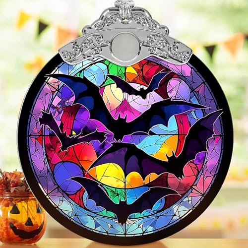 Fledermaus Buntglas-Ornament – Jocidea Fledermaus Weihnachten – Fledermaus Halloween Ornament – Urlaub Andenken – Strumpffüller – Fledermaus Ornament Geschenk