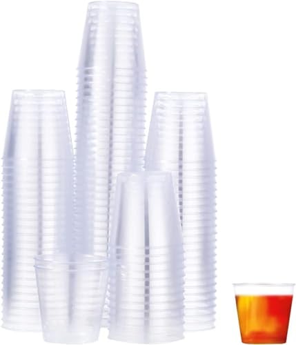 Kleemeiero 50 Uds Vasos de Plastico Duro Reutilizables 960ml, Taper Plastico Redondo con Tapa, Vaso Sidra Plastico, Envases de Plastico con Tapa para Sopa, Tapers para liquidos Aperitivos y Frutas
