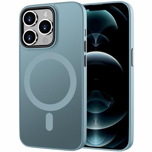 ORDA Magnetic for iPhone 12 Pro Max case Compatible with MagSafe for iPhone 12 Pro Max case with Anti-Fingerprint Protective Cover Frosted Translucent Matte for 6.7 inch - Blue