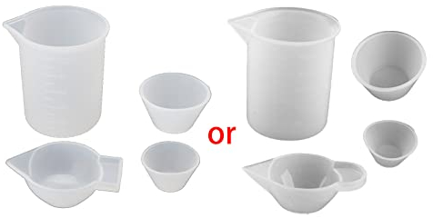 Lot de 4 tasses à mesurer créatives en silicone pour mélange de résine époxy, moules de moulage de bijoux, maki en silicone, Noël