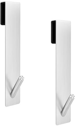 2 Stück Haken Duschwand - Edelstahl Duschhaken ohne Bohren mit Gummi Schutz, Türhaken für Duschwand, Halterung für Duschabzieher Handtücher, Handtuchhalter Glasduschwand für Glasstärken von 6-10 mm