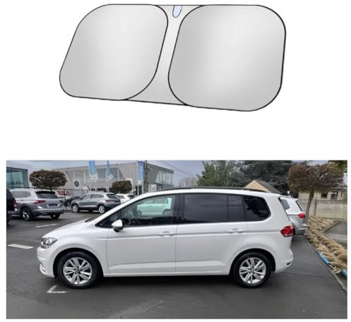 Parasol Coche Delantero para Volkswagen Touran,Plegable Reflectante Protector Solar Interior Cubierta Parabrisas Automóvil Protección UV Accesorios para Coche En Verano