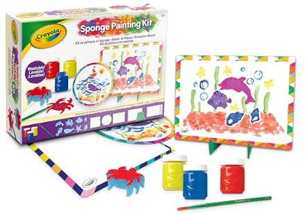 CRAYOLA - Kit de Peinture à l'Éponge, Activité Créative pour les Enfants avec de la Tempera, pour les 5 ans et plus, 04-2950