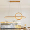 WayLuoung Holz LED Kronleuchter Deckenleuchte, Dimmbare Holzbeleuchtung, 3000-6000K, Verstellbarer Oval + Kreis Anhängerlampe, Kücheninsel Esszimmer Wohnzimmer Foyer Hängen 【L90cm + Ø30cm】