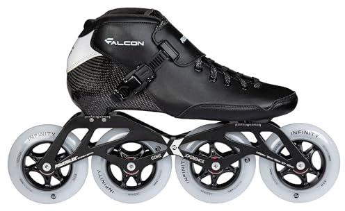 Powerslide Falcon Black 4x100 Speed Inline Pattini da corsa per uomo e donna in nero
