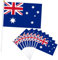 10er Australien Flagge Klein Australien Fahne 21x14cm,Oly Flagge Australien Handflagge Australien Fanartikel Mini Australiens Handgehaltene Flaggen für Oly Deko 2024,EM Fußball Party
