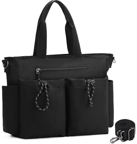 VX VONXURY Tote Bag Donna Grande Borsa a Tracolla da Lavoro con Multiple Tasche Crossbody Shopping Bag Messenger per Università Scuola Viaggio Bagno