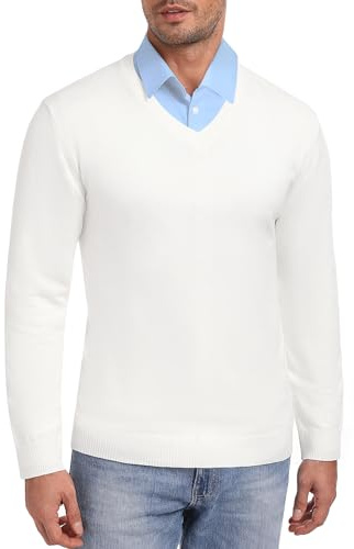 iClosam Pull Homme Hiver Chaud Pull Homme Col V Hiver Pullover à Manches Longues Tricoté en Maille Classique