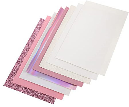 VILLFUL 8 Blätter Rosa Und Weißes Leder Dekorativ Künstlich Schmuckset Kunstleder Lederstoff Nähen Taschenherstellungszubehör Handtasche Aus Leder Geldbörse DIY Leder Pu-Leder