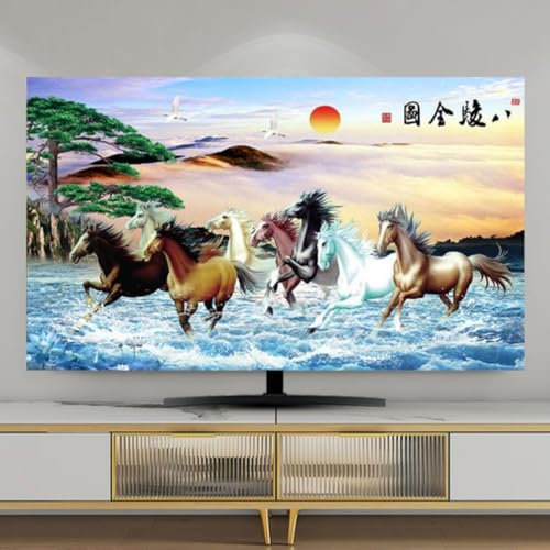 VUT Housse De Protection Anti-poussière pour TV, Tissu Universel De 32 à 75 Pouces, Suspendu pour La Maison, Le Bureau Et La Télévision Incurvée(Size:40IN,Color:C)