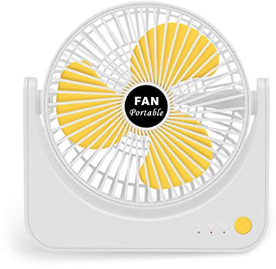 MHADBKH Ventilatore da tavolo Silenzioso Portatile USB Ricaricabile Ventilatore Da Tavolo 2000mAh Circolatore D'aria per Testa Regolabile per Camera D