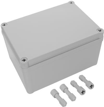 LeMotech IP67 wasserdichte Abzweigdose, ABS-Kunststoff Elektrobox, staubdichtes Gehäuse für Elektronik, Anschlusskästen für DIY-Projekte, Grau, 175 x 125 x 100 mm