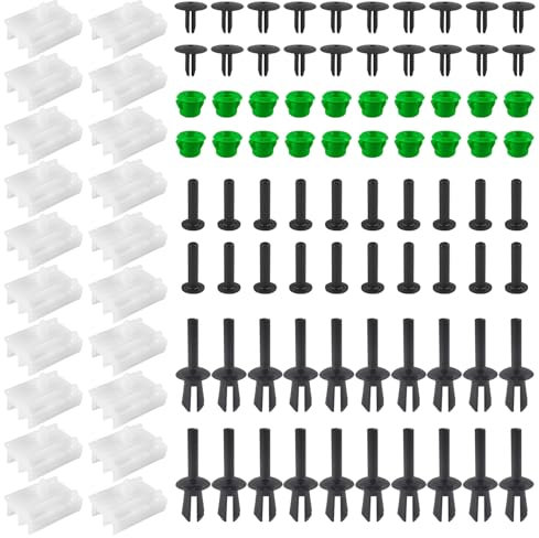 80 Piezas Clips para Faldones Laterales, Fácil de Usar, Kit de Clips para Faldones Laterales, Juegos de Tiras de Ajuste de Clips de faldones Laterales, para BMW E36 316i 318i (Negro)