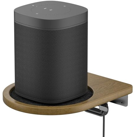 Aiweiwa Durable Speaker Wall Mount for Surround Sound Speakers Mount - Wooden Speaker Shelf Wall Mount with Cable Management for Samsung, Sony, Vizio, LG and More Small Speakers