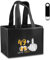 Belillpipi Geschenke 50 Geburtstag Mann Männerhandtasche Bier Flaschentasche mit Stickmuster, 1975 Geburtstagsgeschenk für Männer, Flaschenträger 6 flaschen mit Flaschenöffner, Schwarz Filz Handtasche