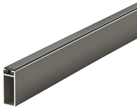 SOTECH Designer Schrankrohr NANO 1000 mm 32,4 x 12,2 mm Aluminium | Titanoptik Garderobenstange mit Gummiauflage - Moderne Eleganz für Garderobe und den Caravan