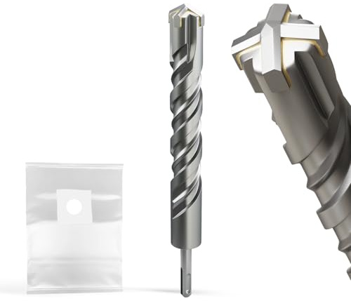 XZH SDS Plus Masonry Drill Bits 32mm x 260mm, Professional Tungsten Carbide Cross Tip, Long SDS Hammer Drill Bits for Wall, Stone, Concrete, Brick