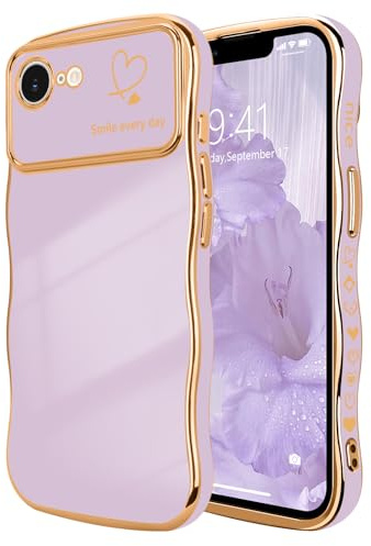 LCHULLE for iPhone 17e/16e Case Cute for Women Girls Wavy, Light Purple