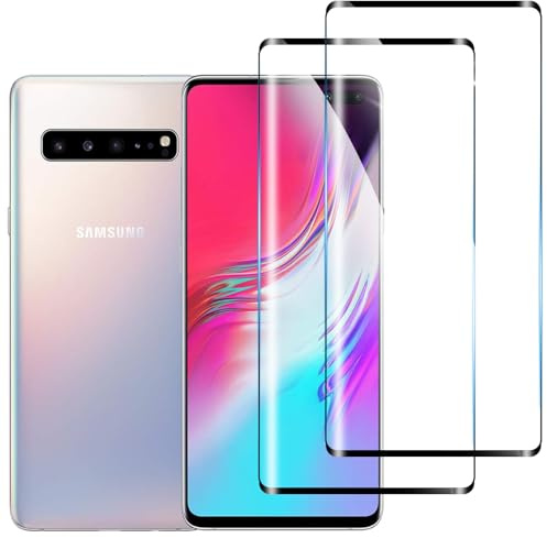 [2 Pièces] Verre Trempé Compatible avec Samsung Galaxy S10 5G, Dureté 9H, Anti-Rayures, Ultra Claire, Sans Bulles, Film Protection Écran pour Samsung Galaxy S10 5G
