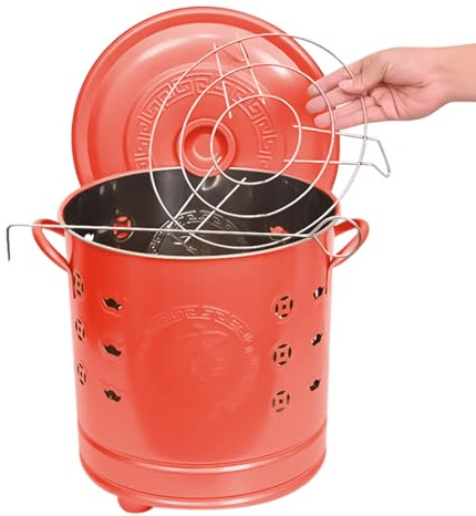 Brenntonne | Feuerstelle aus Metall mit Deckel – Außenabfalleimer für Müll, Schmutz, Holz, Hinterhof, Hof, Terrasse, Garten, Camping, Kamin
