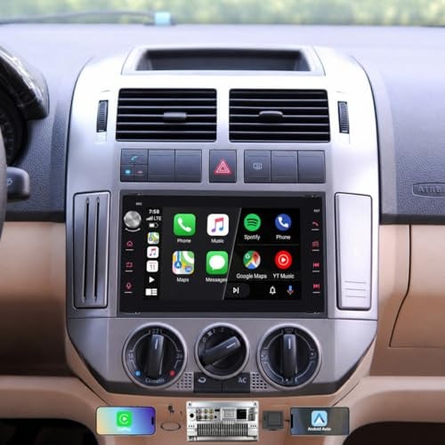Schermo Autoradio CarPlay wireless per VW Golf 4,Polo 3/4,Passat B5 DSP RDS | Sistema Linux,avvio rapido 2s,Plug&Play,CANBUS,per Cordoba 6L Leon 1M Transport T4/T5 Alhambra,controllo volante,Bluetooth