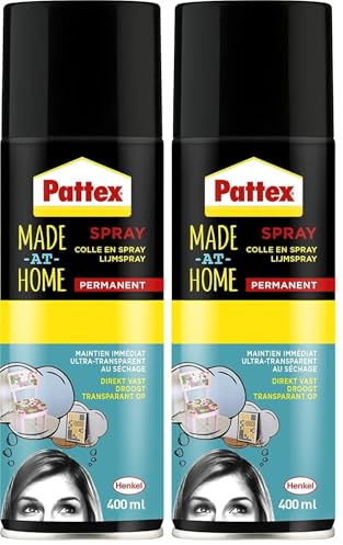 PATTEX Made At Home - Colle en spray Permanente - Colle en aérosol 400ml (Lot de 2)