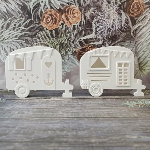 Silikonformen Gießformen Sommer, 3 Stück 3D Camping Bus Silikonform Maritime Silikonform Sommer Auto Gipsformen zum Gießen Gießformen Silikon Maritime Gießform Camping Bus für Handwerk (A)