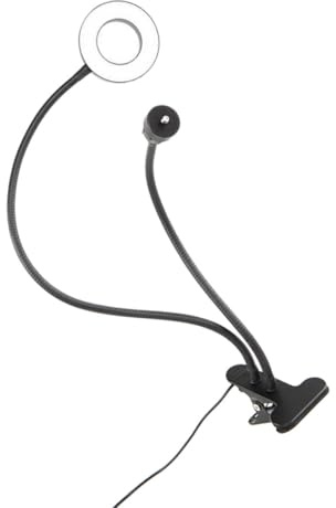 HOOTNEE Selfie Schreibtischlampe mit Metallclip zur Aufhellung 360 Grad Drehbar aus Aluminiumlegierung für Live Streaming und Videokonferenzen Schwarz