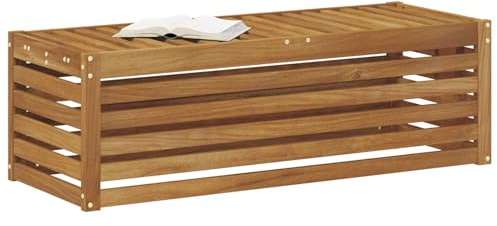 vidaXL Outdoor Hocker Bank Natur 115 x 43 x 37 cm Massivholz Akazie, Moderner Garten Lounge, Bequeme Sitzbank für die Terrasse, modulare Sofa-Anordnung, perfekte Sommerentspannung