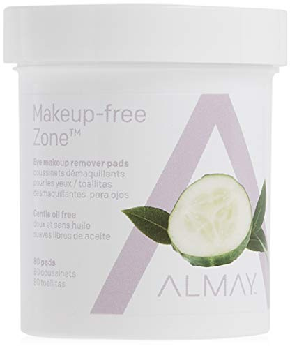 Almay Oil-Free Eye Makeup Remover Pads, 80 Pads Each (2 Pack) Packaging may vary