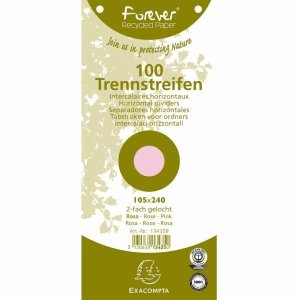 Exacompta 12 x Trennstreifen 10,5x24cm 190g/qm Karton RC rosa VE=100 Stück