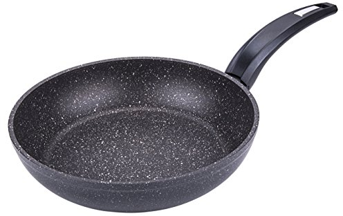 Moneta Hercules Padella Antiaderente Stone, Alluminio Rivestito, Nero, 26 cm