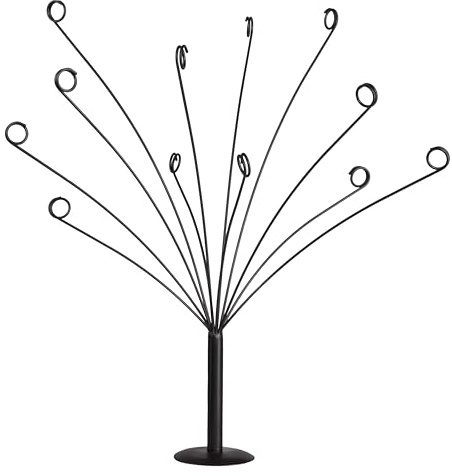 CraftyCrocodile Gift Card Tree Holder - Metal Display Stand with 11 Flexible Clips for Photos, Money, Lottery Tickets, Cards & Notes - Matte Black Finish