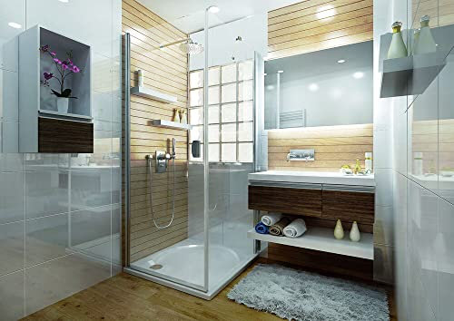 Porte pivotante pour montage avec paroi fixe Ancosmart 90x200cm, verre sécurité transparent 6mm