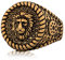 Akitsune Imperator Ring | Design-Ring Frauen Herren Edelstahl Groß Löwe König Siegel - Gold - US 9