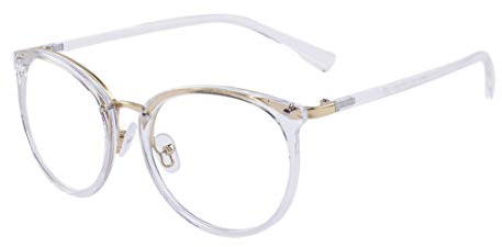 ALWAYSUV Retro Fashion Klassische runde Brille Metall Vollrahmen klare Linsenbrille für Frauen/Männer